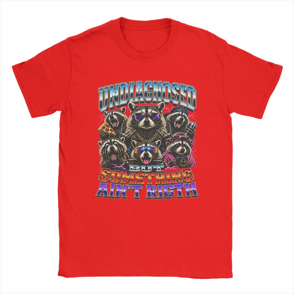 Undiagnosed But Something Aint Right Group Raccoons Lightning T Shirt Summer Tshirts Cotton Tee For Unisex Shortsleeve Tees