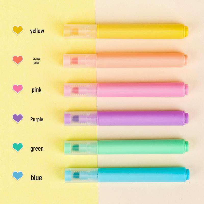 Evidenziatore Fluorescente Deli S605 Colori Pastello per Studenti - Punta Triangolare per Prendere Appunti & Disegno dei Bambini