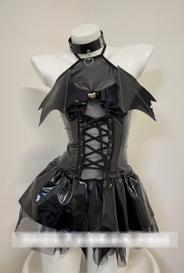 [Lavender] Exquisite Charming Sexy Halloween Christmas PU Leather Devil Black (Bust: 105cm or less, Weight: 37.5kg-58kg)