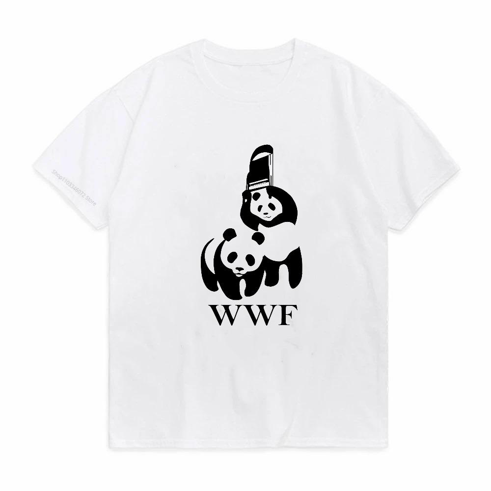 WWF Wrestling Panda Comedy Short Sleeve t shirt Cool Camiseta T Shirt Men tShirt Summer Fashion casual Funny print graphic tees S