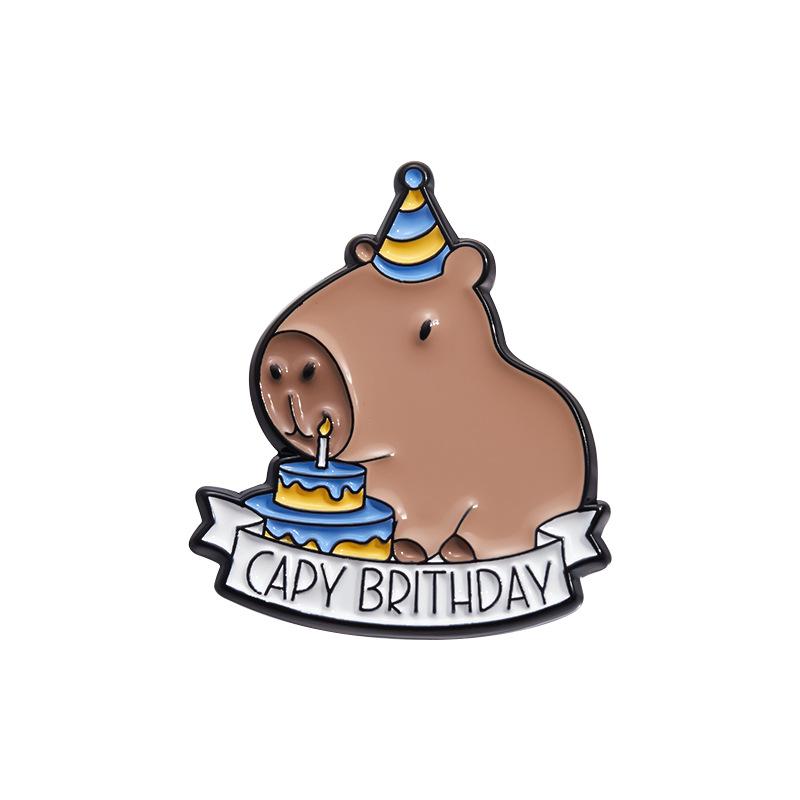 Cartoon Capybara Brooch Set: Cute Animal Series Badge from Europe & America