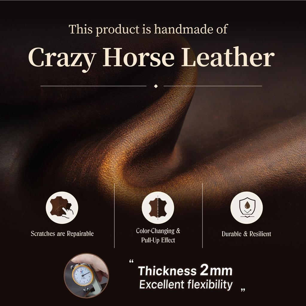 CONTACT'S Crazy Horse Leather Pen Case 4 Slots Business Gifts