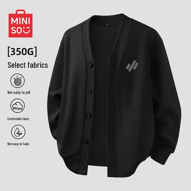 MINISO Men's Korean Style V-Neck Cardigan Sweatshirt