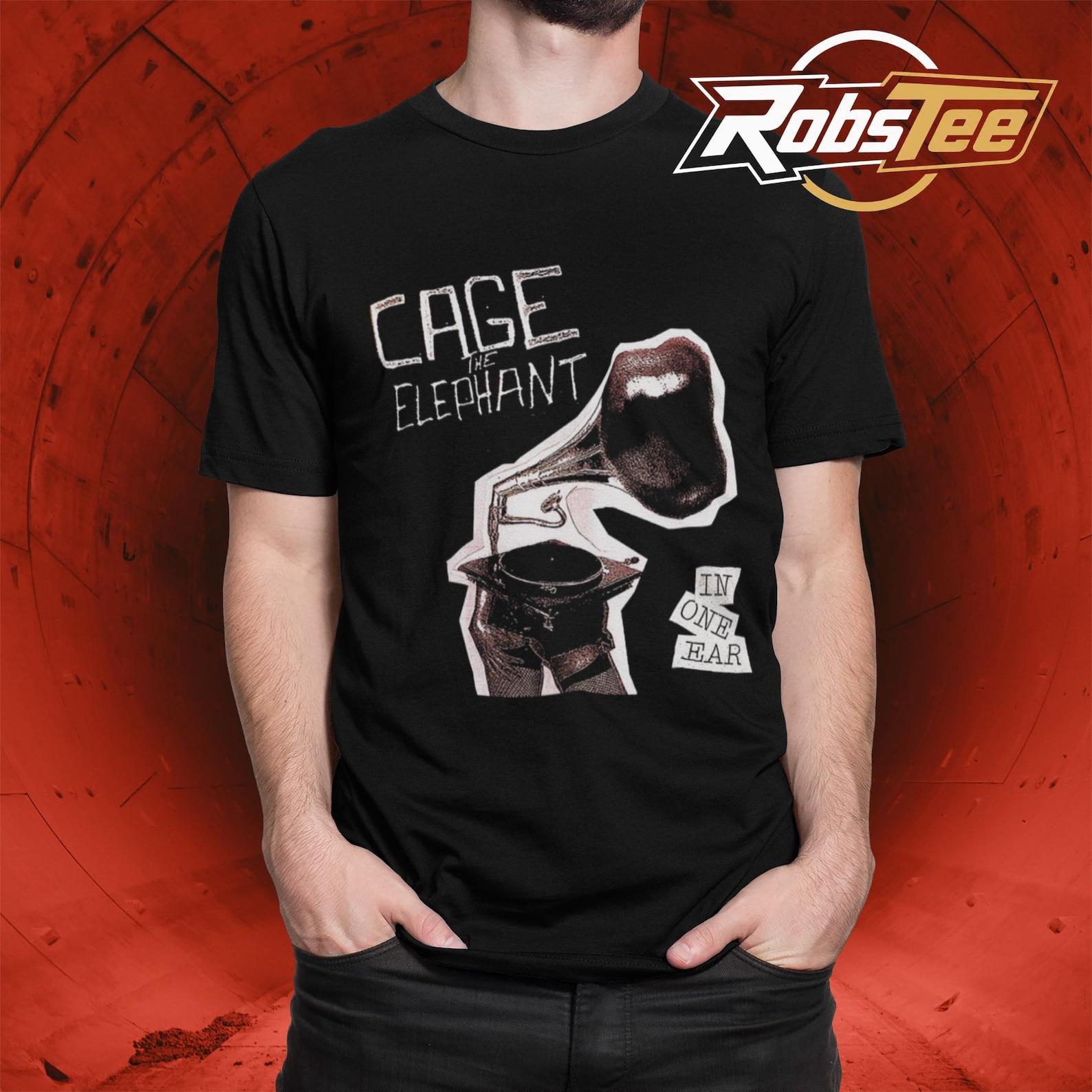 Cage the Elephant T-Shirt, Rock Band Music Merch Shirt, Retro 90s Personalized Casual T-Shirt L