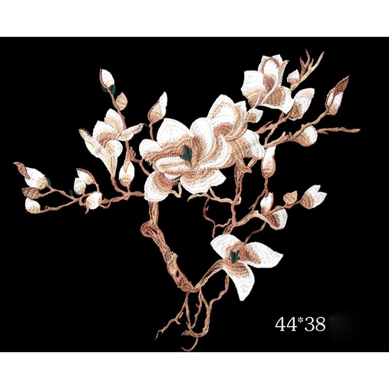Coppia Toppe Ricamate A Forma Di Fiore Blu 8x10,6 Cm, Applicazione A Ferro O Da Cucire Su Vestiti, Jeans, Borsa