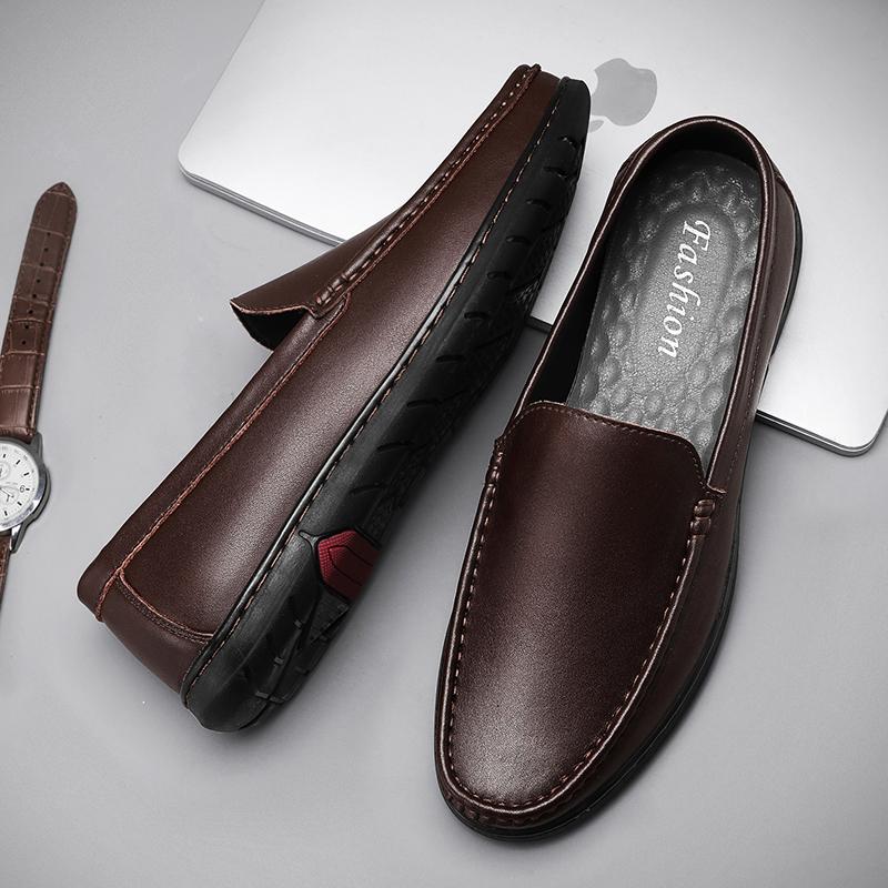 Genuine Leather Shoes Men Loafers Man High Quality Flats Male Loafers Business Soft Driving Shoes Moccasins Driving Men'S Shoes