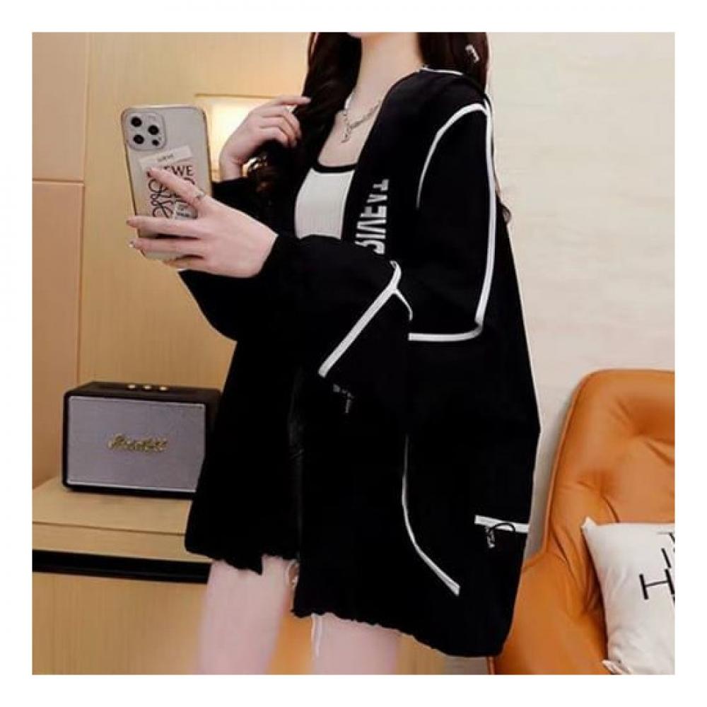 Navava Men Nc127 Line Point Thin Loose Fit Long Sleeve Hoodie Jacket