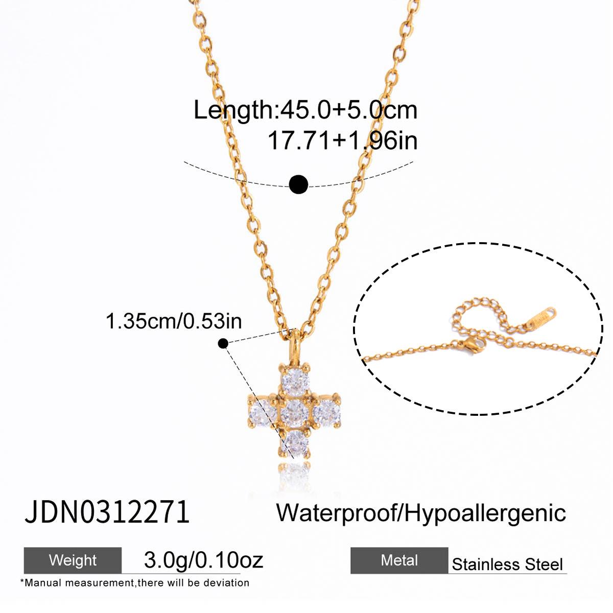 Stainless Steel Zircon Chain Necklace for Women Classic Minimalist Luxury Ear Jewelry