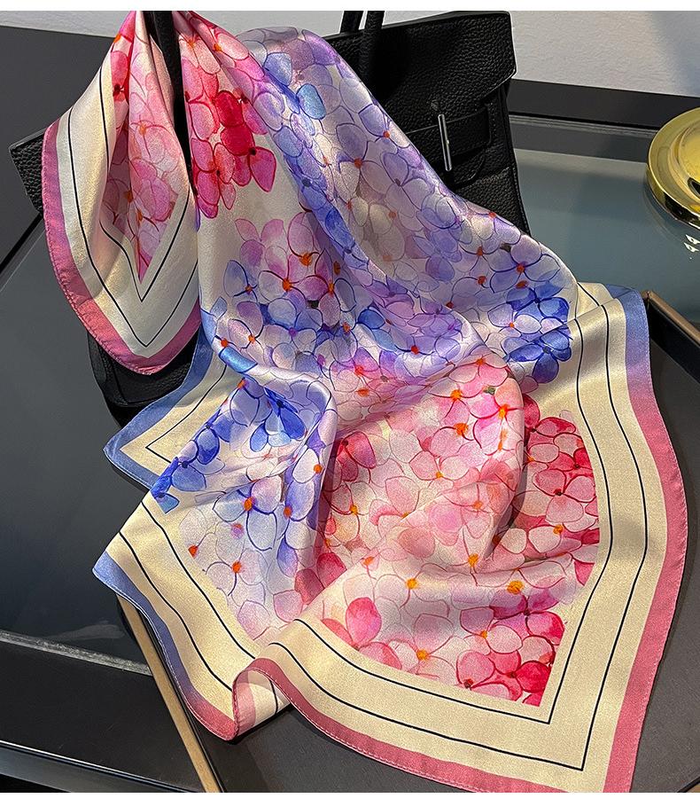 TOP 53CM Square Silk Scarf For Women 100% Thin Silk Female Korean Original Decoration Summer Proteck Neck Women Handbands