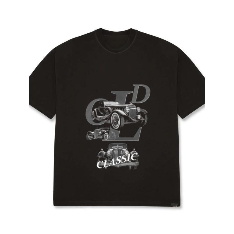 

Oversized T-Shirt Black Classic Car Graphic Print Men s Casual Streetwear Top XXXXL чёрный