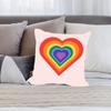Rainbow Love Heart Pillow Case Anti-dustmite Pillowcase Invisible Zipper Silky Short Plush Sofa Cushion Cover