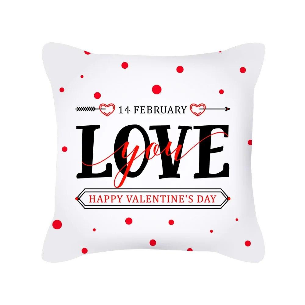 Severský Červený Láska Valentín Krátka Plyšová Obliečka na Vankúš Vankúš Nový Dom Biely Dekoratívny Vankúš