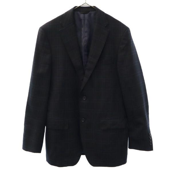 

Durban шерсть Клетчатый узор приталенный пиджак Черный x синий Мужской Б/у
