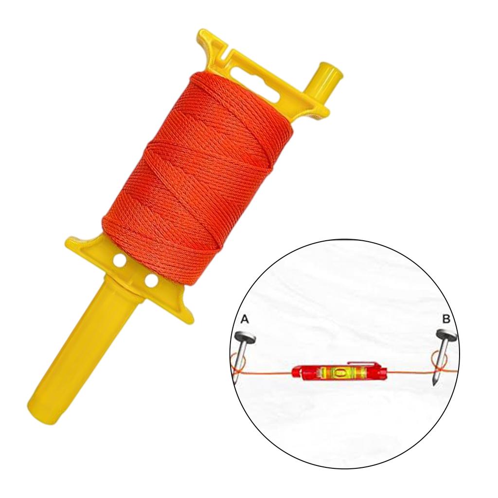 Conjunto de Linha de Pedreiro Fluorescente Longo de 540 pés com 5 Níveis de Bolha para Aplicações Precisas de Paisagismo e Construção