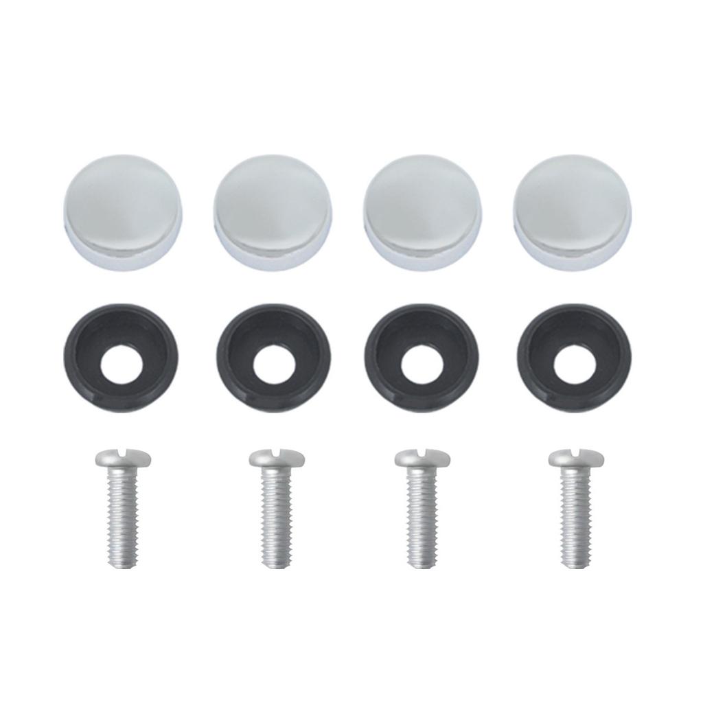 US-Spec License Plate Frame Mounting Kit: Screws, Covers with Base