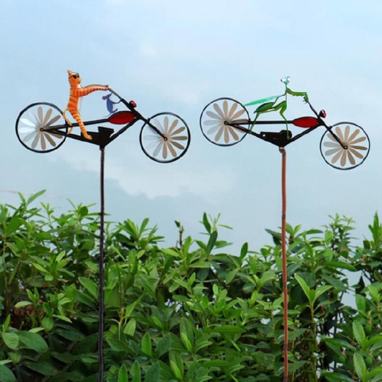 Frogs Bike Sculptures Fast delivery Handmade Metal Wind Spinner with Frogs