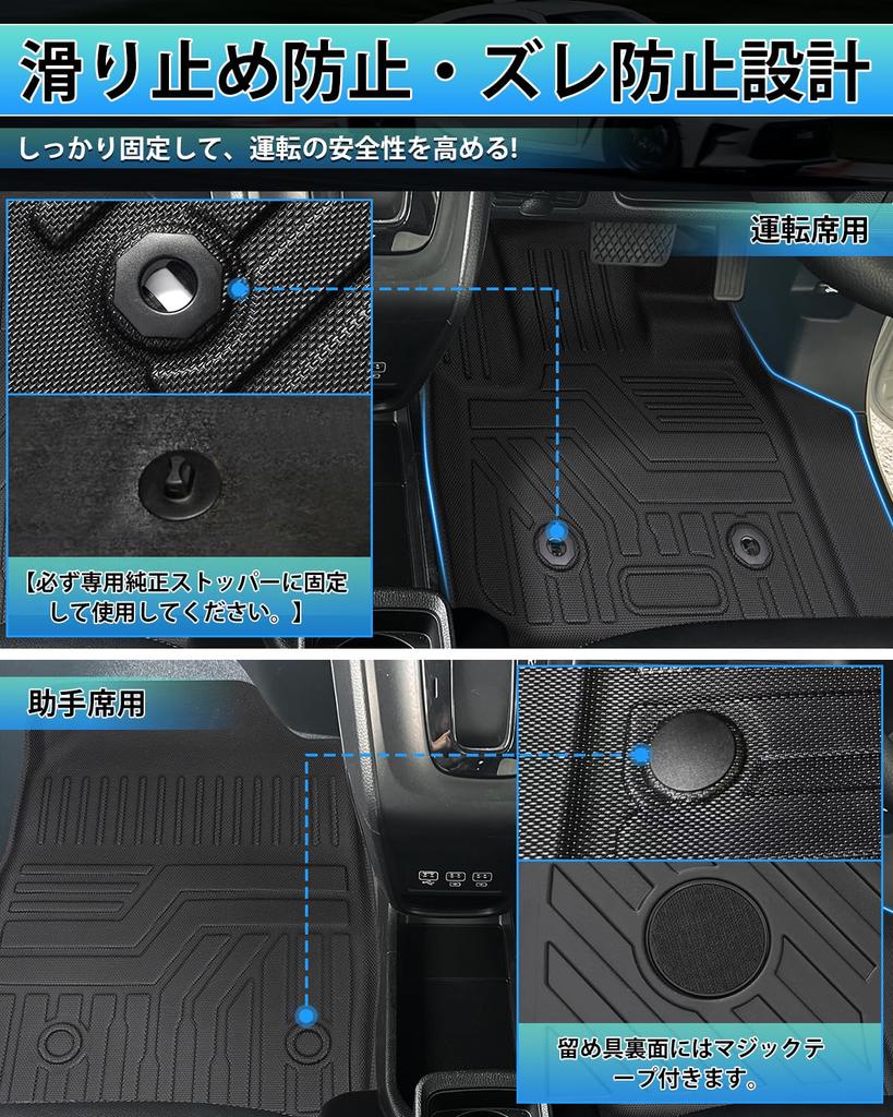 Cartist 3D Floor Mats for Honda Automatic Transmissions TPE Custom Easy Car Set of 3 N-ONE JG3/JG4 (2020-Present Models), Waterproof, Non-Slip,