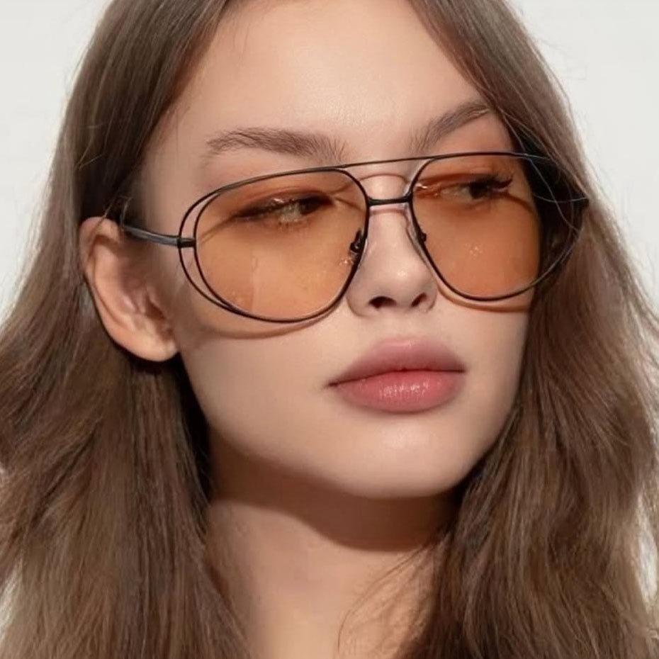 Double Beam Toad Hollow Sunglasses Fashion Pilot 2026 New Sunglasses Anti UV Sunglasses for Women