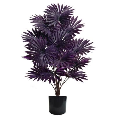 Paarse Kunstmatige Palmboom Realistisch Faux Palm Tropische Bladeren Nep Palmtakken voor Halloween Kerst Binnen Buiten Decoratie