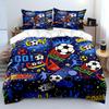 Cool Soccer-Themed Pattern Bedding Set For Kids Luxury Gift 3Pcs Digital Print Comforter Set Soft Comfortable Breathable