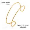 Double Layer Cuff Bracelet Women Stainless Steel Gold Open Bangle Minimalist Geometric Jewelry Gift
