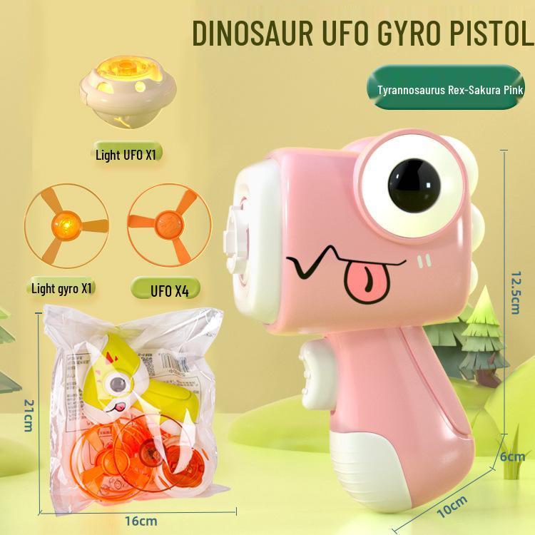 Douyin Dinosaur Saucer Gyro Gun - Bamboo Dragonfly Light-Up Toy for Parent-Child Fun Outdoors
