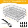 Air Fryer Rack for Ninja Dual Basket, 3 Layers, 304 Stainless Steel Stacking Bacon Racks Accessories for Ninja Double Drawer