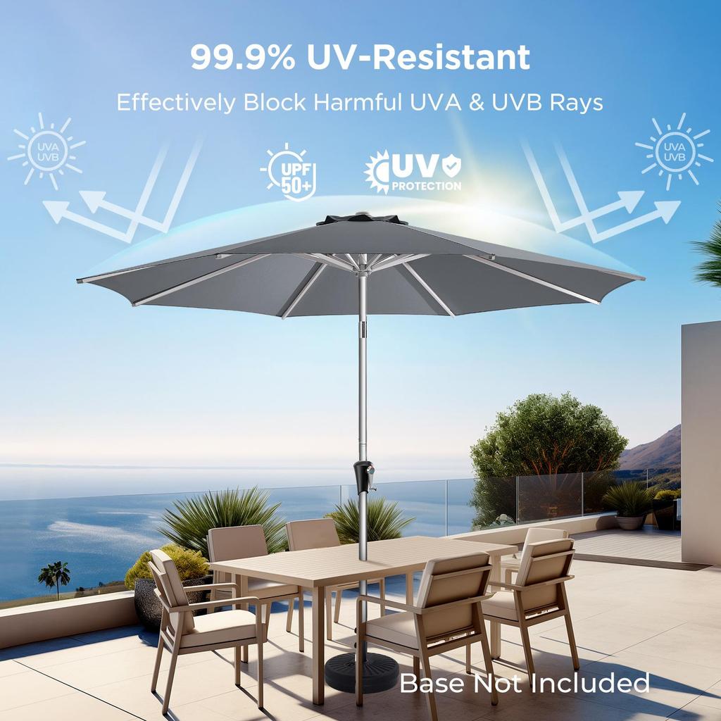 Patio Umbrella SY10 UPF50+ 800H 9ft Fade Resistant 8 Umbrella Frame