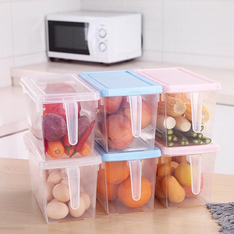 Kitchen Food Organizer Container Clear Organizer Bins Refrigerator Organizer Box With Handle