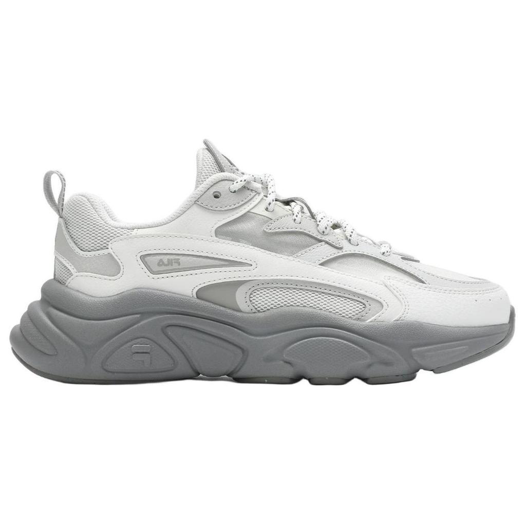Fila Mars 1 Fabric Synthetic Leather TPU Thick Sole Versatile Low Top Casual Shoes Women Sneaker White Gray F12W422107FWB