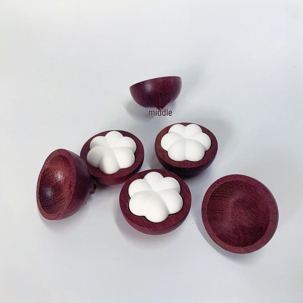 Purple Mangosteen Car Air Freshener: Essential Oil Diffuser with Wood, Stone, and Plaster for Creative Desktop Aroma