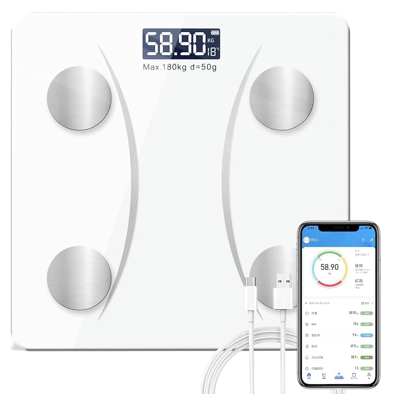 

weight scale body fat meter Bluetooth body composition analyzer Smartphone linked health meter 2025 latest High precision/lightweight storage Japanese