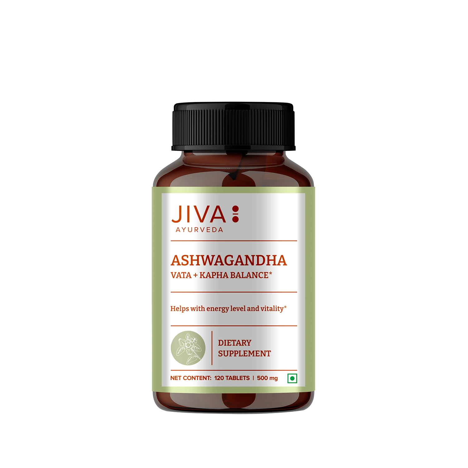 

Jiva Ashwagandha Tablets 120 Count | Ayurvedic Supplement for Energy, Immunity, Stress Relief, Mind Rejuvenation, Strength