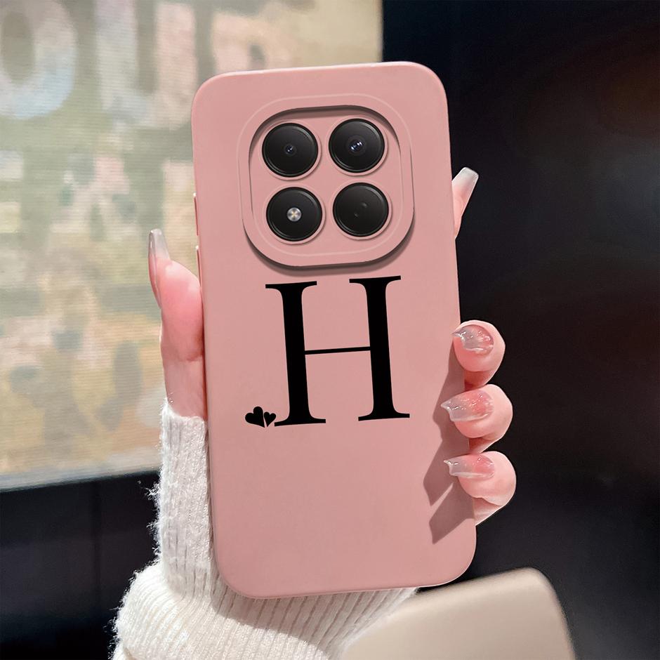 For Redmi Note 15 Pro 4G 5G Cases Simplicity 26 Letters Shockproof Liquid Silicone Cover For RedmiNote15 RedmiNote15Pro Fundas