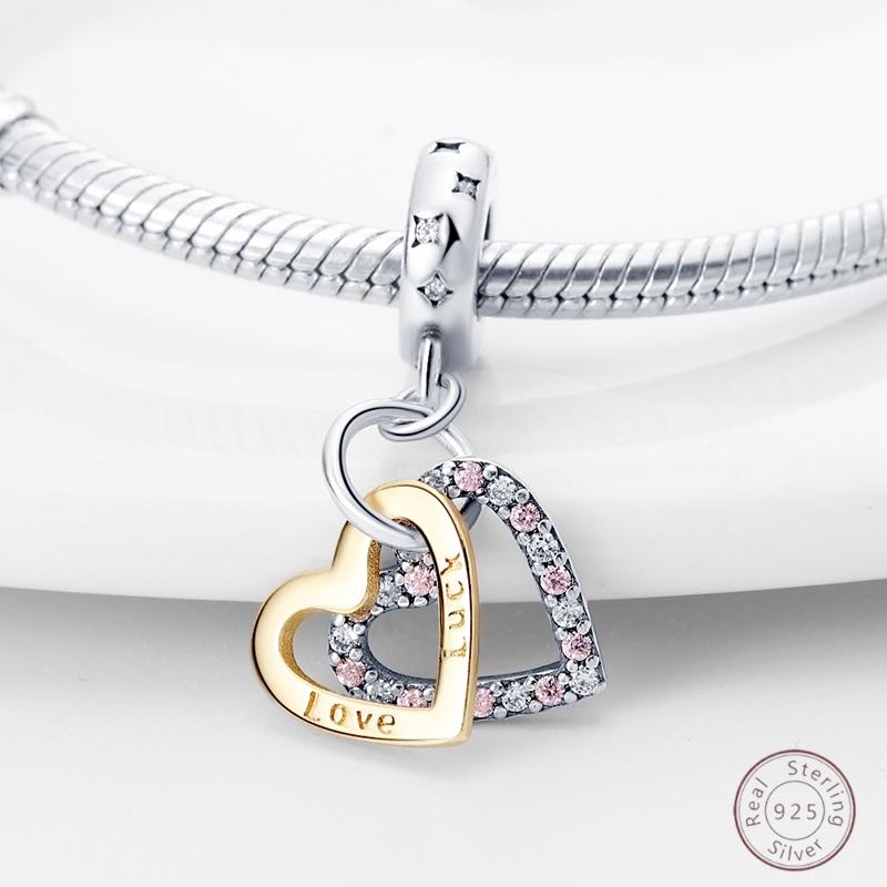 100% Copper Love Sentiment Sparkling Zirconia Charm Beads 3Mm Diy Holiday Fine Jewelry Gift Making