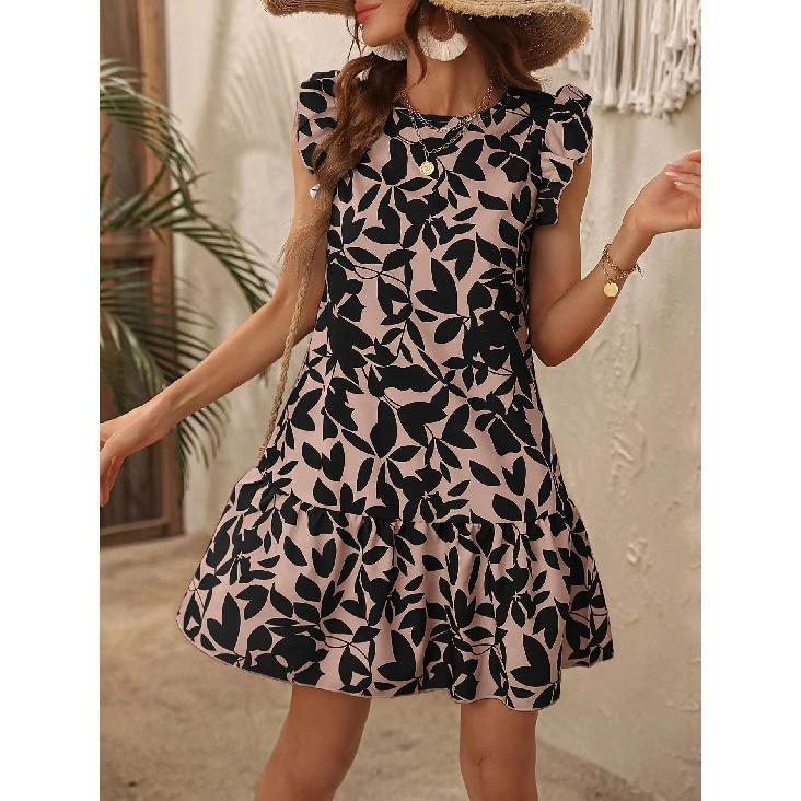 

Нові весняні та літні канікули щоденні поїздки на роботу та з роботи комфортні сексуальні елегантні жіночі модні сукні з принтом XL чорний