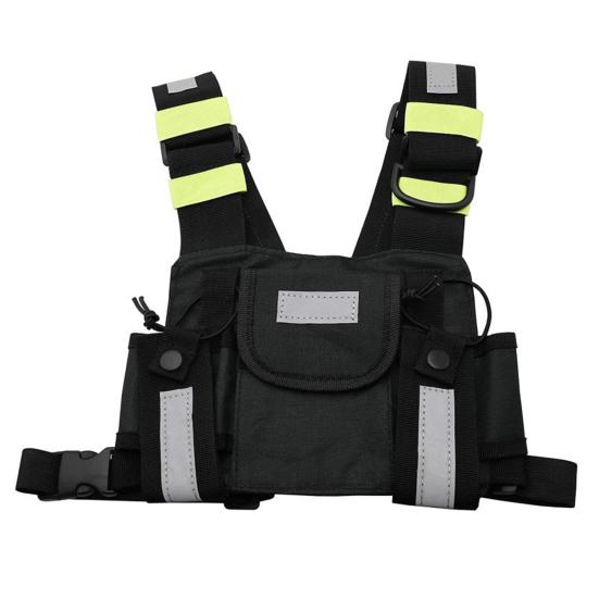 Universal Two Way Radio Chest Bag Hands-Free Walkie-Talkie Holder Adjustable Water Resistant Front Vest Bag