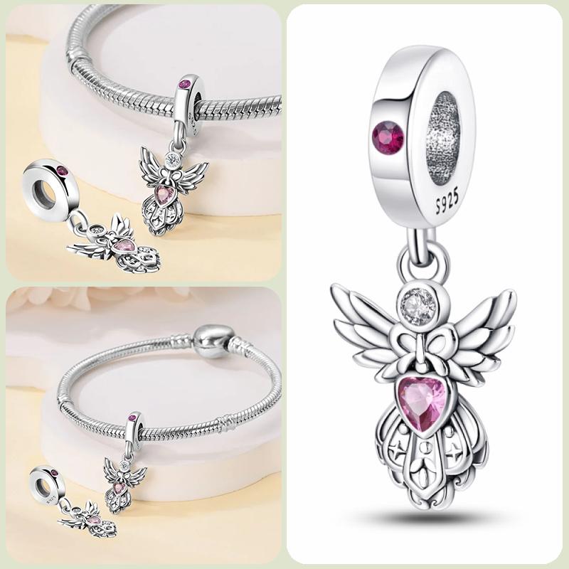 Modne koraliki zawieszki S925 ze srebra próby 925 w stylu klasycznym i romantycznym z motywem żółwia lotosu, odpowiednie do oryginalnej bransoletki DIY na prezent