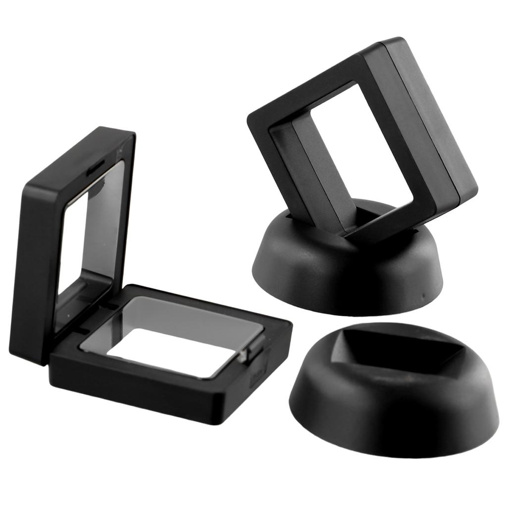 Floating Challenge-Coin Medal ANY Coin Holder Display Case2*Display Stand