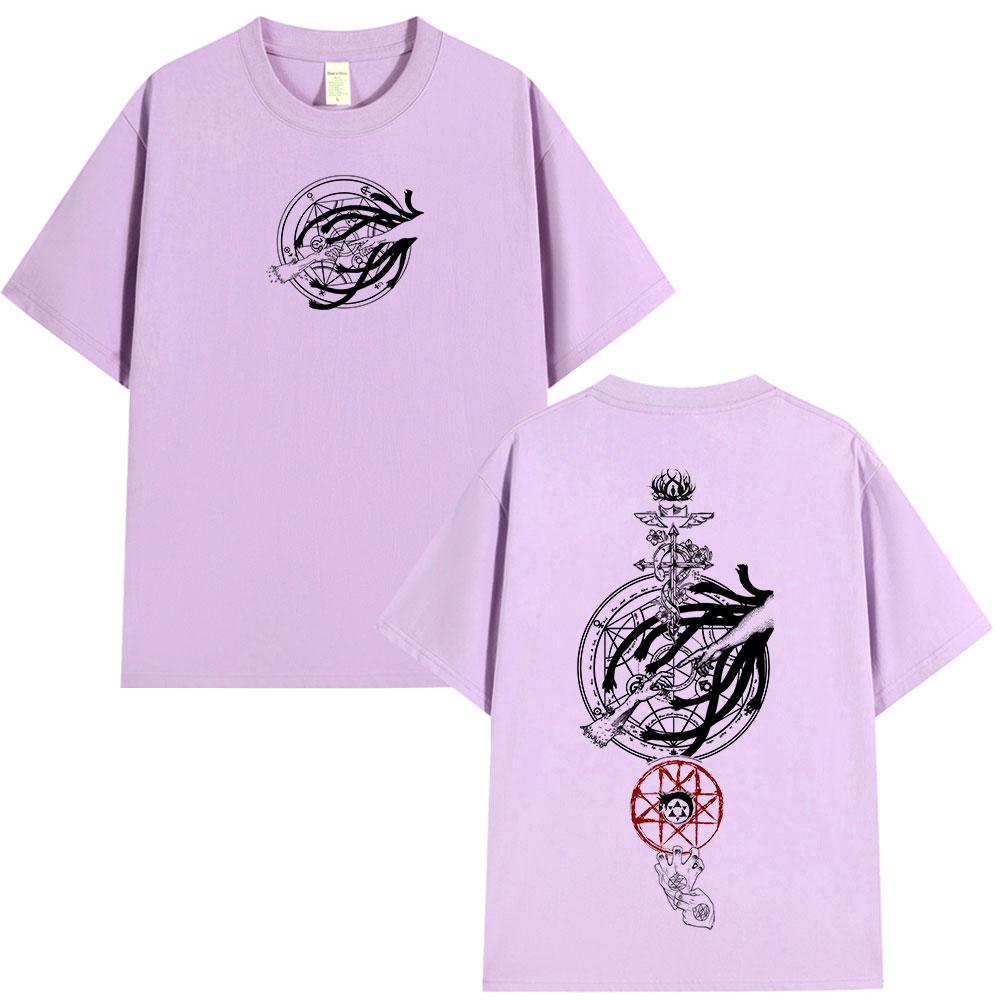 Anime Fullmetal Alchemist Edward Elric Print Tshirts Unisex Women Clothing Fashion Casual Hip Hop Short Sleeve Oversized T Shirts