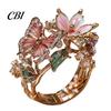 Flexibler Ring Leichte Legierung Fingerring, Schmetterling Blume Form Verstellbare Öffnung Tägliches Tragen Design Band für Date Party