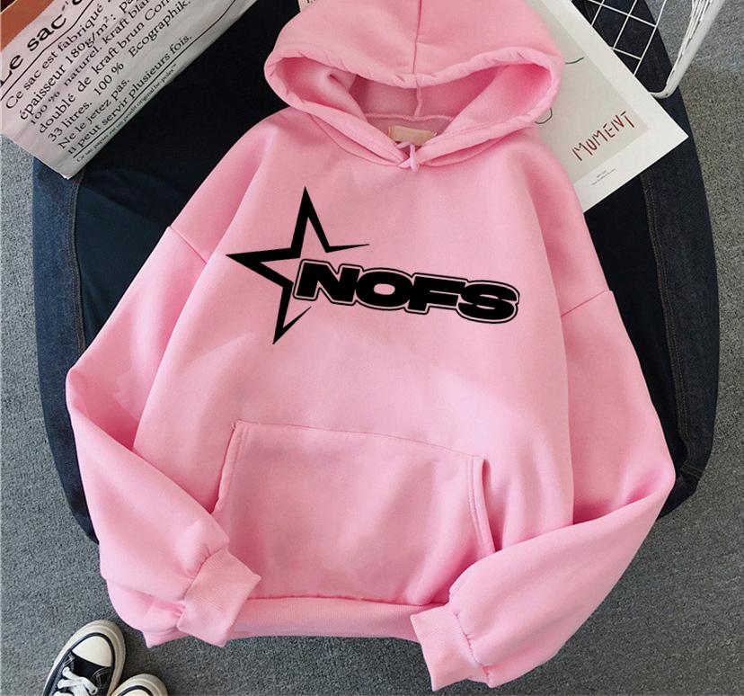 Winter Fashion Womens Hoodie NOFS Print Pullover Streetwear Hoodies Women Hip Hop Fleece Harajuku Y2K Unisex Sweatshirts Tops