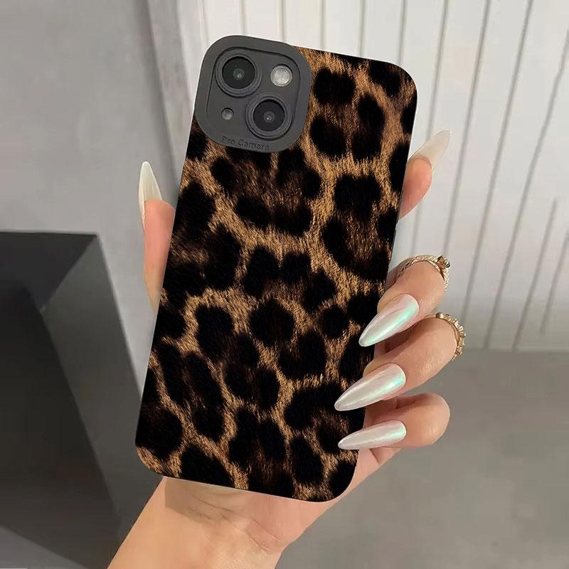 Brown Black Leopard Print Phone Case For iPhone 17 16 11 12 13 14 15 Pro Max 15 16 Plus X XR XS MAX 16e Shockproof Cover Fundas