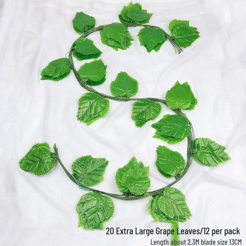Rattan Faux Green Leaves & Vines - Decorative Plastic Flower Vines for Water Pipes & Air Conditioning Cover