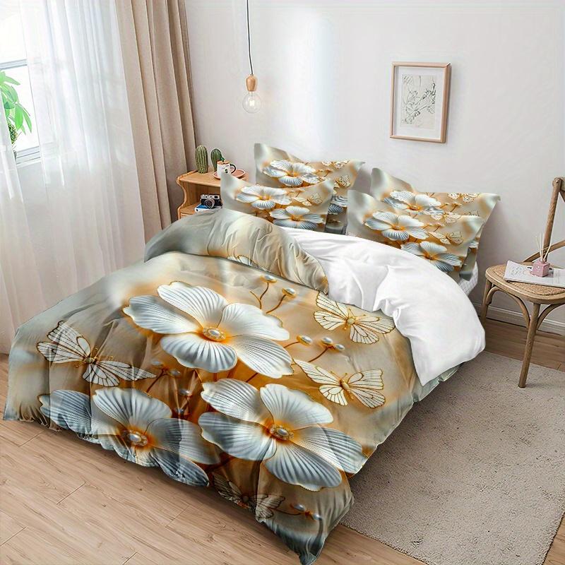 3pcs Bedding Set 3D Printed Down Comforter Cover Set 1pc Comforter Cover 2pcs Pillowcases Without Core Ultra-Soft Comfortable