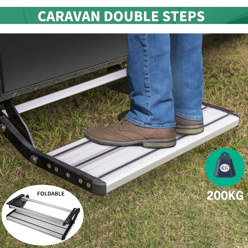 Aluminium Steel Manual Caravan RV Camper Motorhome High-strength Carbon Steel New Single/Double Pull Out Step