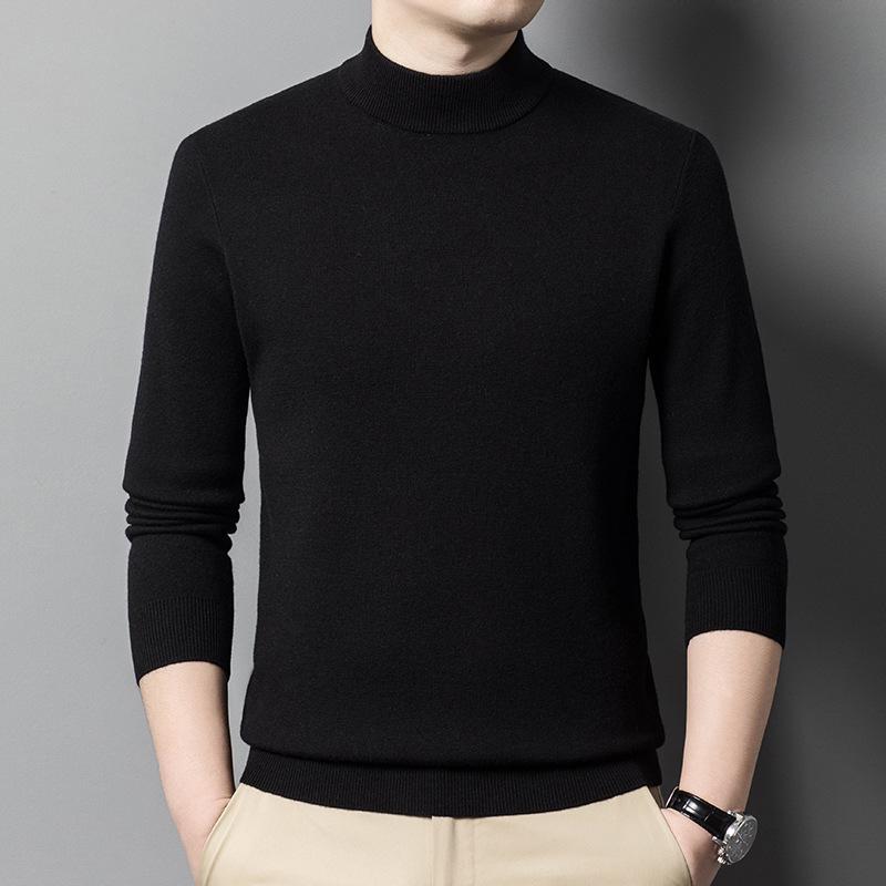 

Autumn/Winter 2025 High-End Wool Knitwear: Casual Thick Half-High Collar Sweater for Middle-Aged Men S