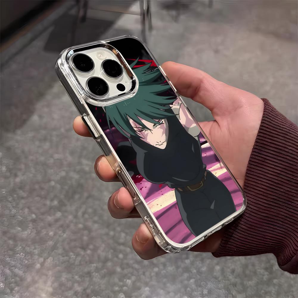 Maki Zenin Jujutsu Kaisen Phone Case For IPhone 17 Air 16 E 15 14 13 12 11 Plus Pro Max Electroplated Transparent Soft Shell