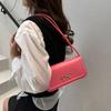 2025 new small square bag bow casual indentation trendy fashion solid color design foreign style messenger handbag bag