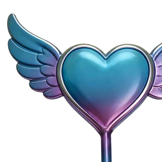 Credit Card Wand 3D Printed Tap to Pay Wand Heart with Wings Wand Contactless Payment Card Holder Gift for Kids